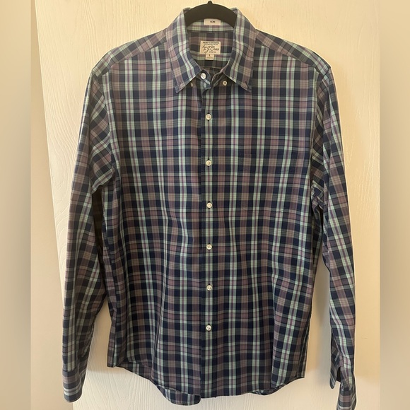 J Crew Plaid Shirt - Purple, Blue, & Green - Slim Fit - Picture 1 of 4